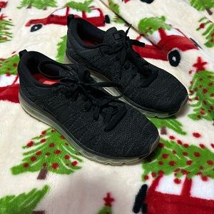 Size 8.5- Nike Flyknit Air Max Black Anthracite Shoes Sneakers
